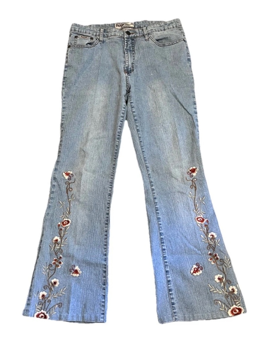 Daniel Mid Rise Floral Embroidered Y2K Boho Jeans Women’s Waist 29” *Altered*